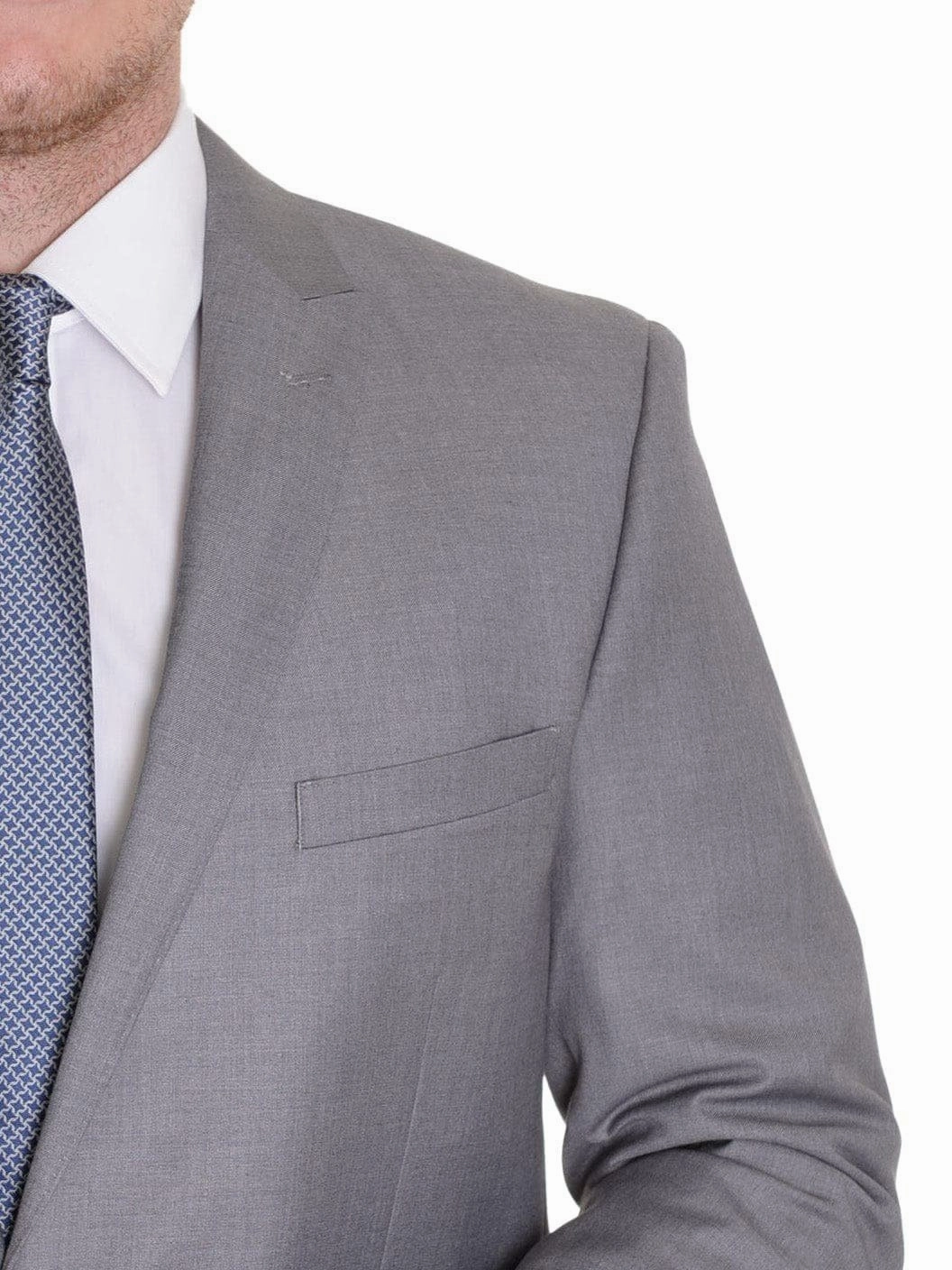 Raphael Classic Fit Light Heather Gray Two Button Suit With Peak Lapels