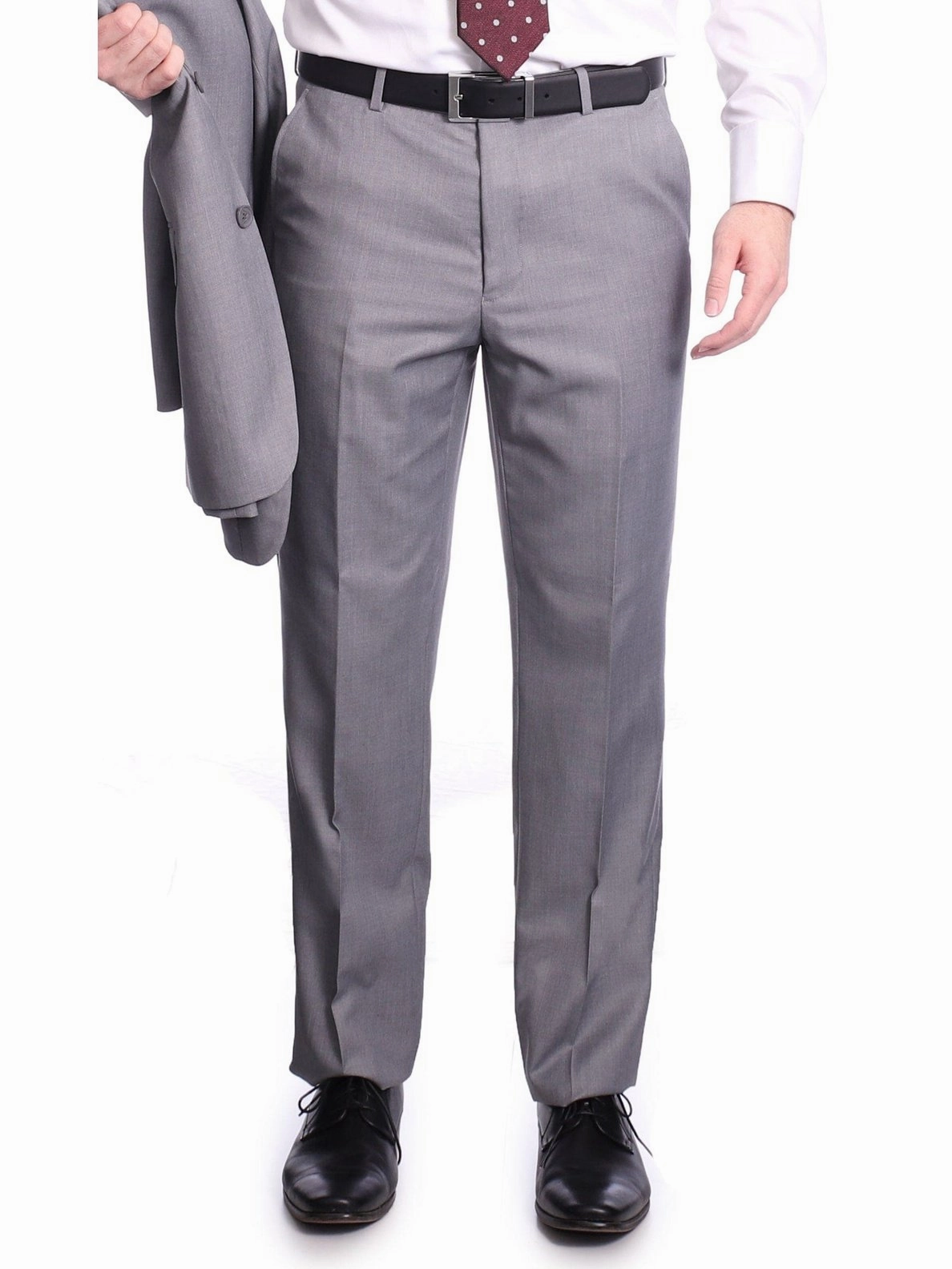 Raphael Men's Big & Tall Gray Regular Classic Fit Wool-touch Two Button Two Piece Suit