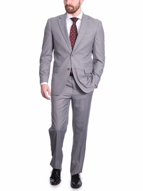 Raphael Men's Big & Tall Gray Regular Classic Fit Wool-touch Two Button Two Piece Suit
