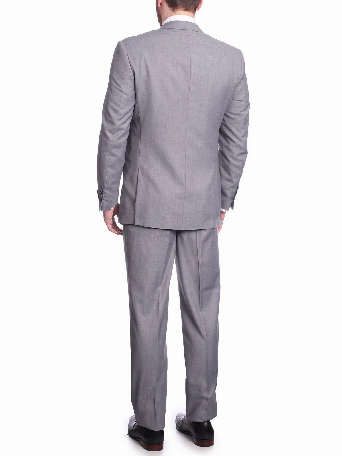 Raphael Men's Big & Tall Gray Regular Classic Fit Wool-touch Two Button Two Piece Suit
