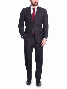 Raphael Men's Big & Tall Regular Classic Fit Charcoal Gray 2 Button Men's Suit