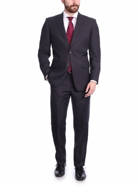 Raphael Men's Big & Tall Regular Classic Fit Charcoal Gray 2 Button Men's Suit