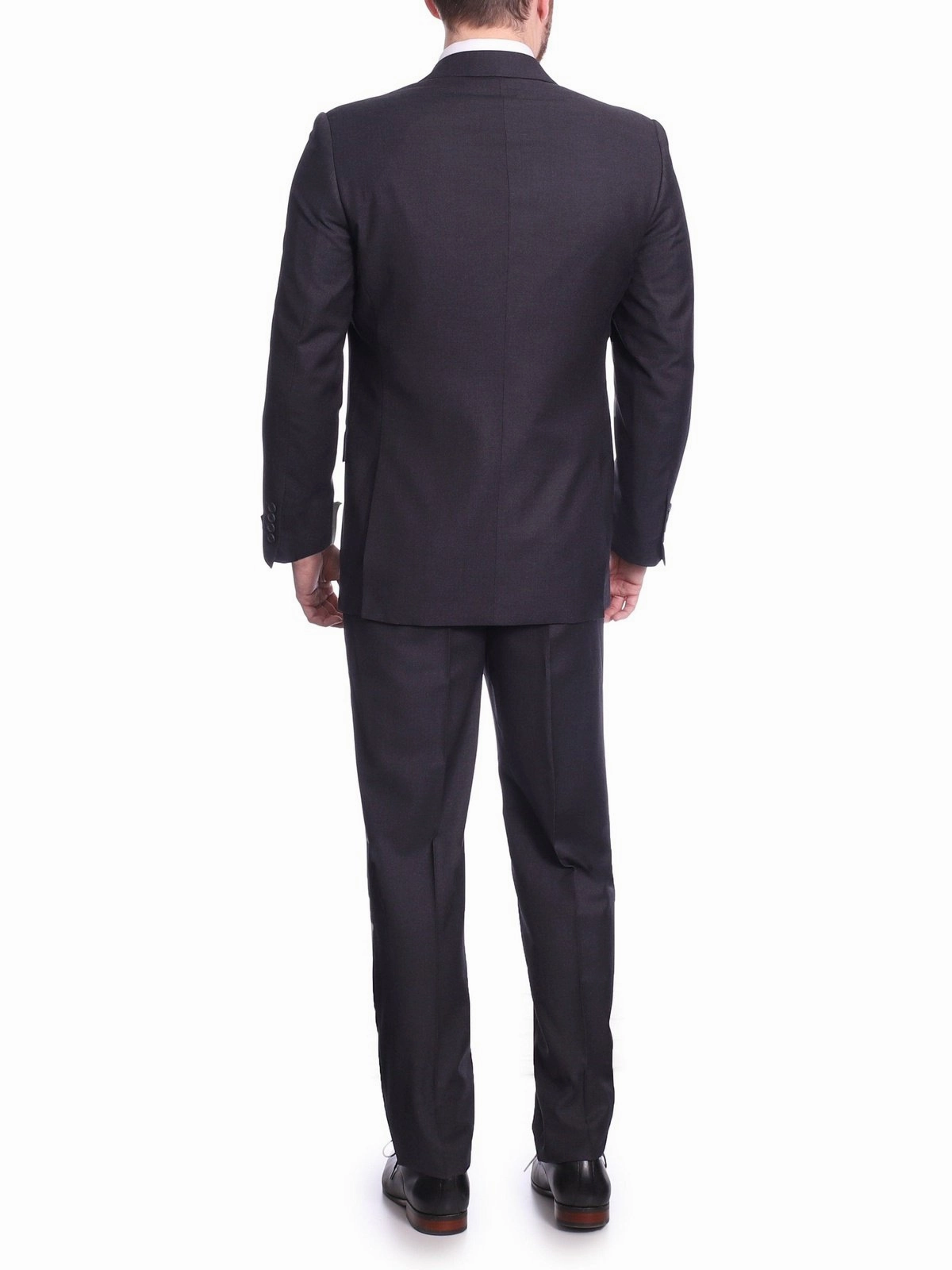 Raphael Men's Big & Tall Regular Classic Fit Charcoal Gray 2 Button Men's Suit