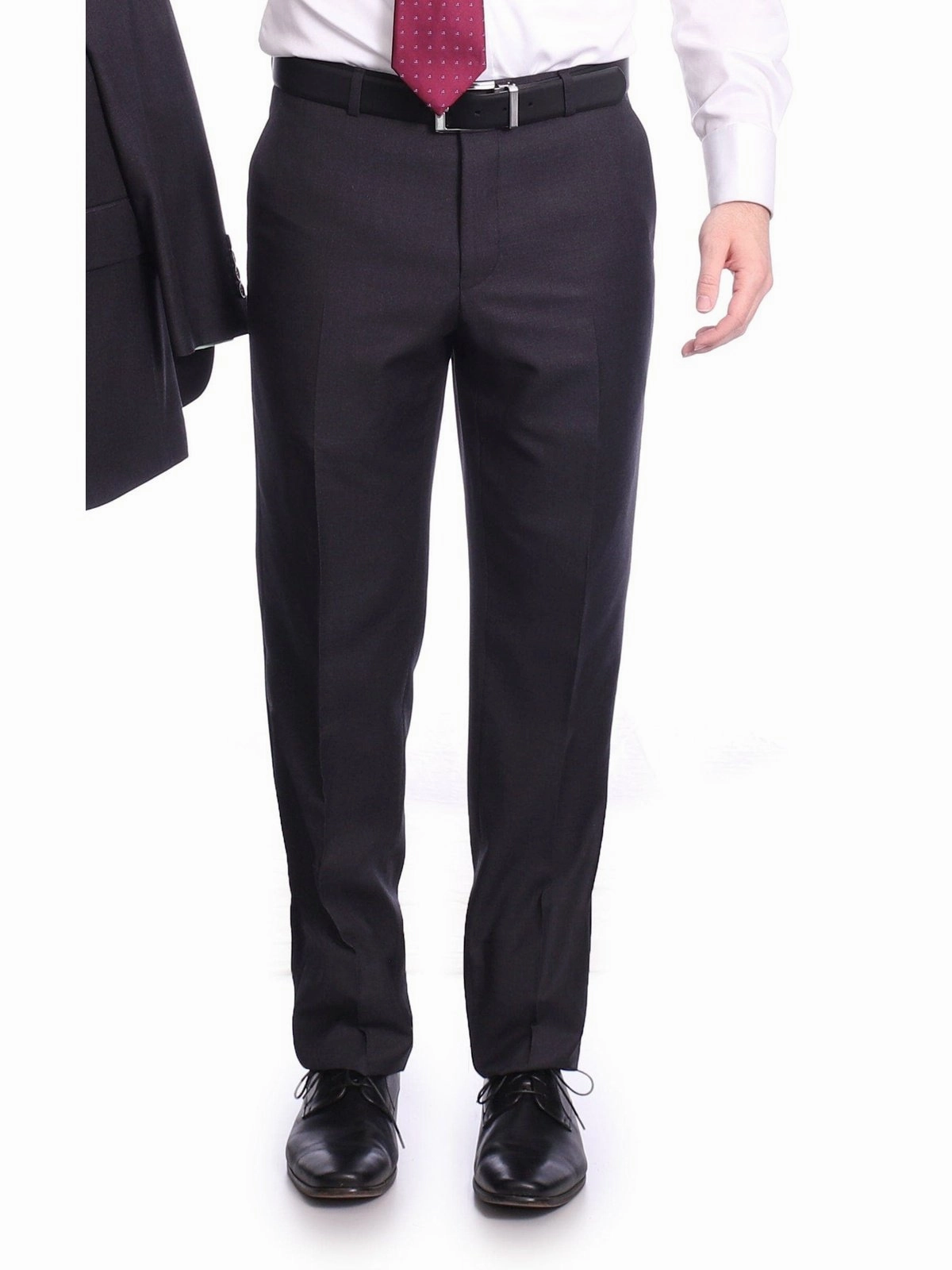 Raphael Men's Big & Tall Regular Classic Fit Charcoal Gray 2 Button Men's Suit