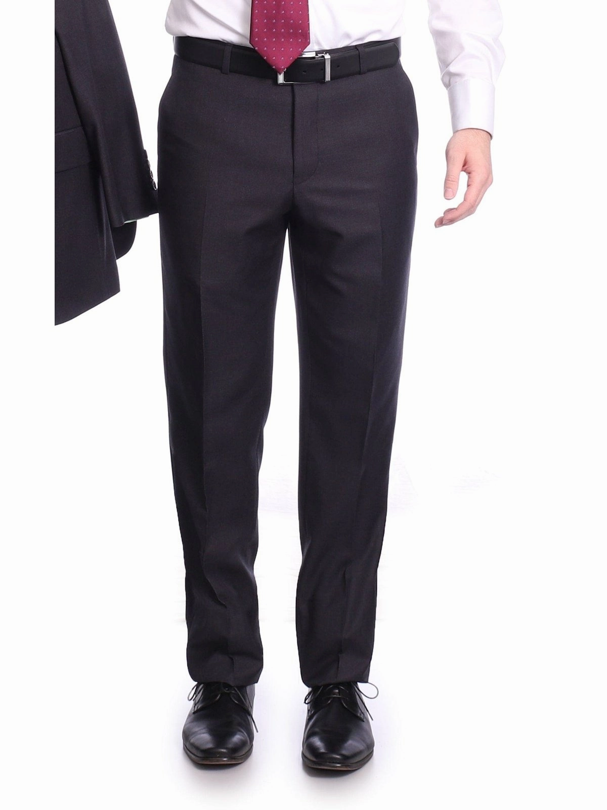 Raphael Men's Big & Tall Regular Classic Fit Charcoal Gray 2 Button Men's Suit
