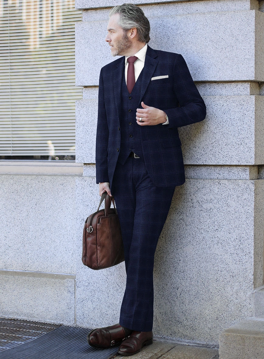 Reda Berato Blue Checks Wool Suit