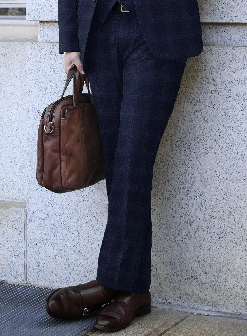 Reda Berato Blue Checks Wool Suit