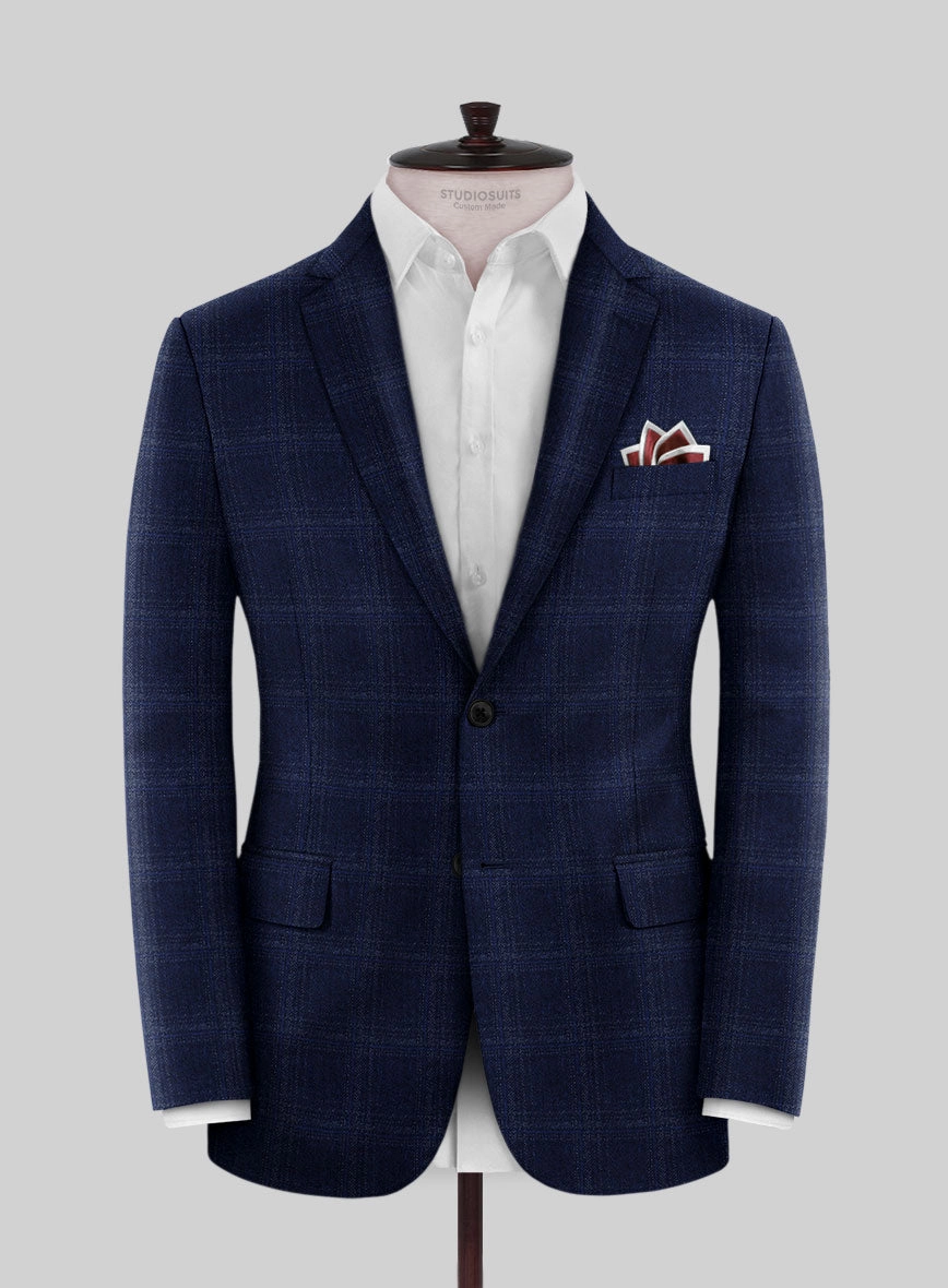 Reda Berato Blue Checks Wool Suit