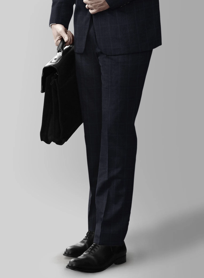 Reda Cashmere Blue Windowpane Wool Suit