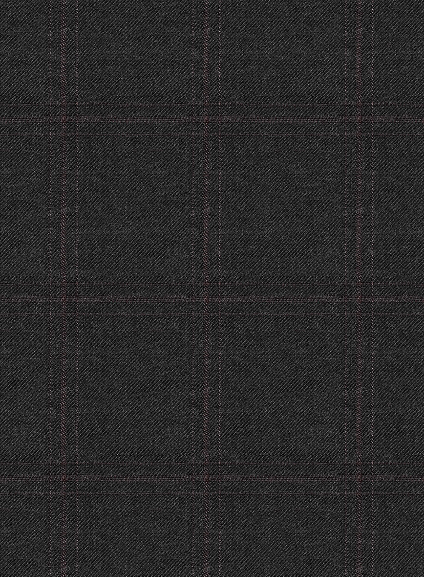Reda Cashmere Dark Gray Windowpane Wool Suit