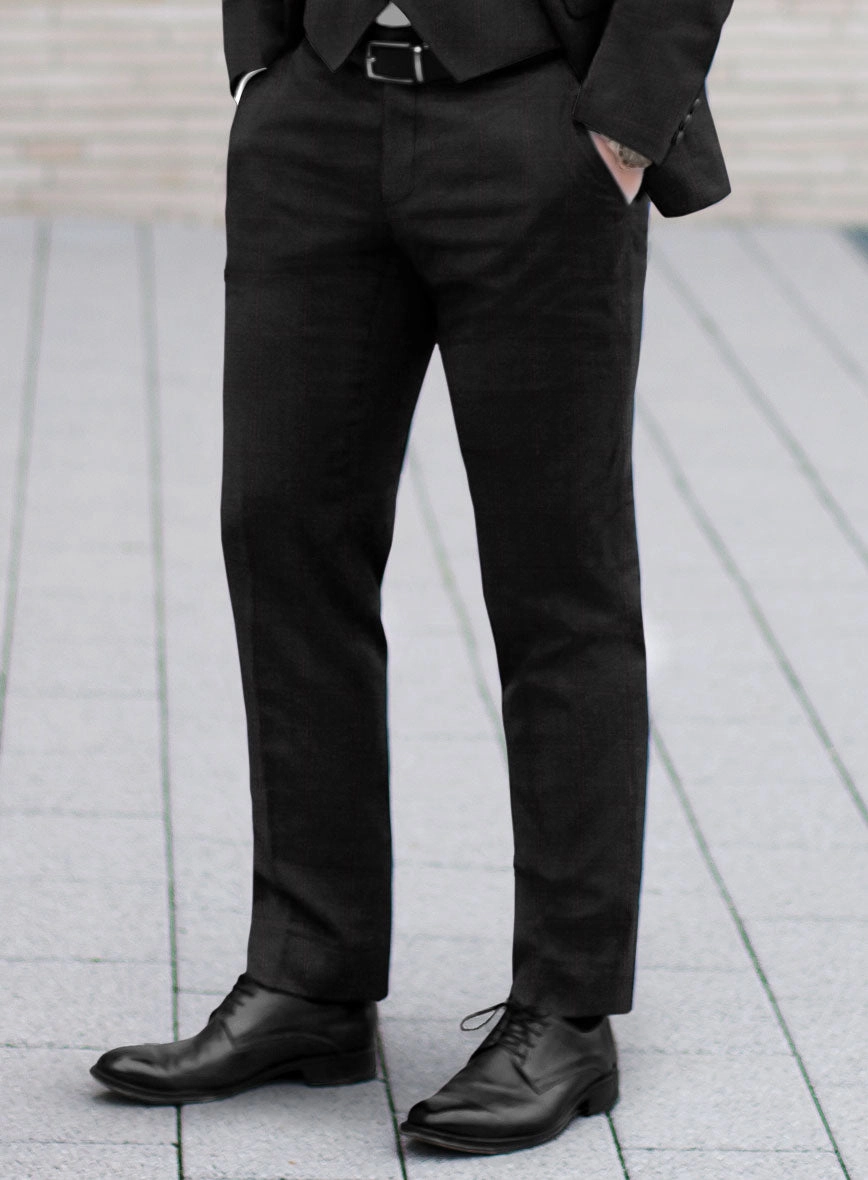 Reda Cashmere Dark Gray Windowpane Wool Suit