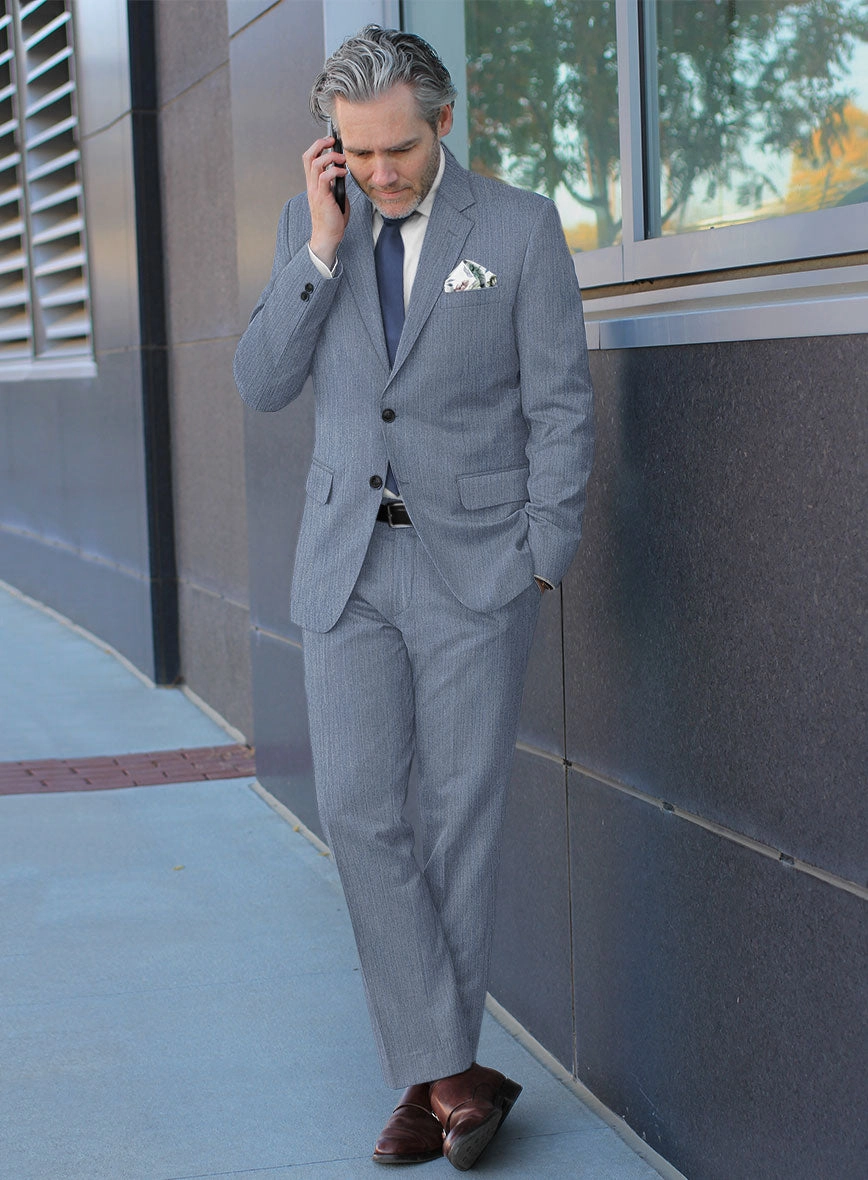 Reda Denim Light Blue Wool Suit