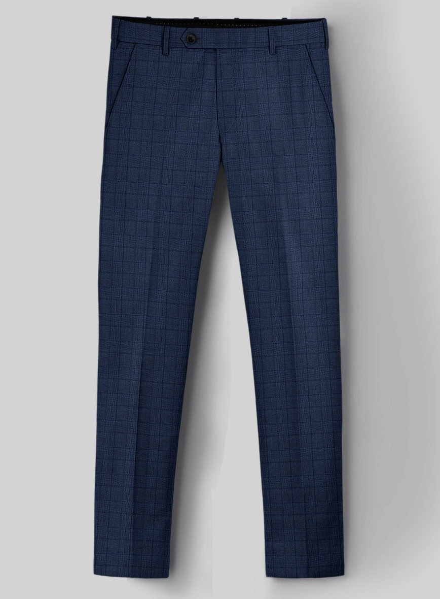 Reda Erlon Royal Blue Checks Wool Suit