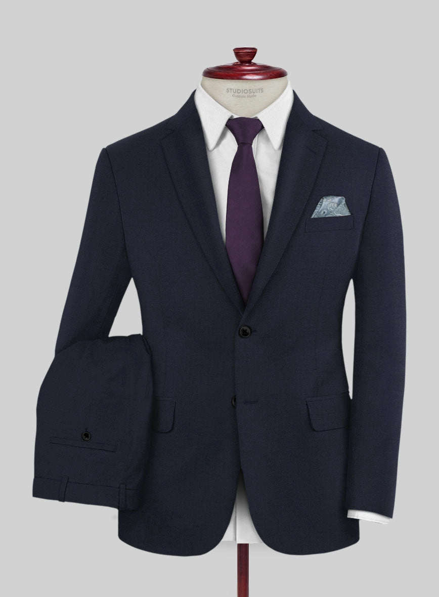Reda Flexo Dark Midnight Blue Wool Suit