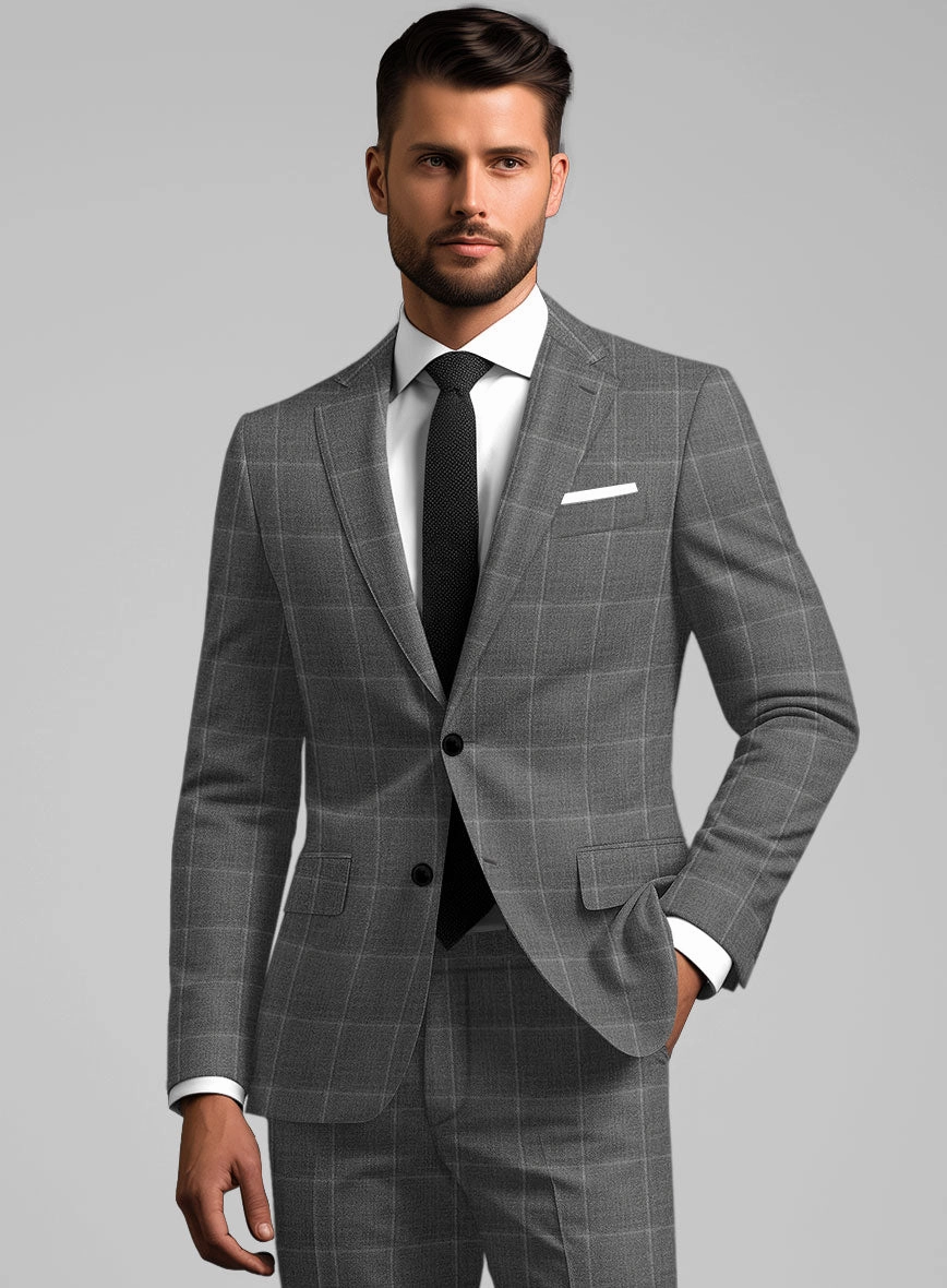 Reda Lindale Gray Checks Wool Suit
