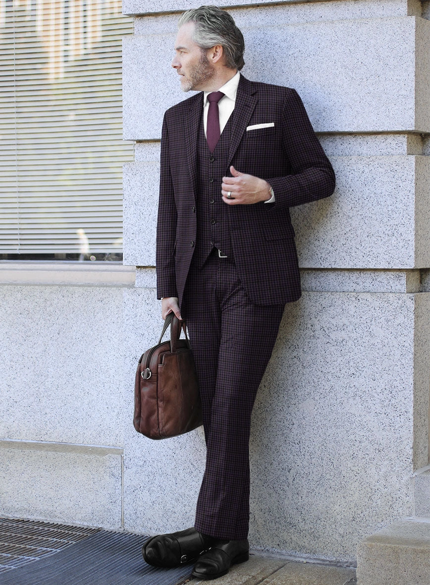 Reda Matio Purple Checks Wool Suit