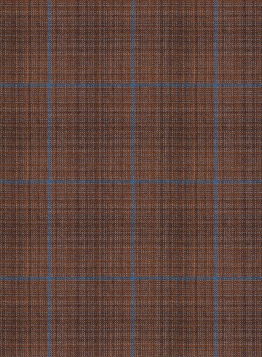 Reda Nutmeg Brown Checks Wool Suit