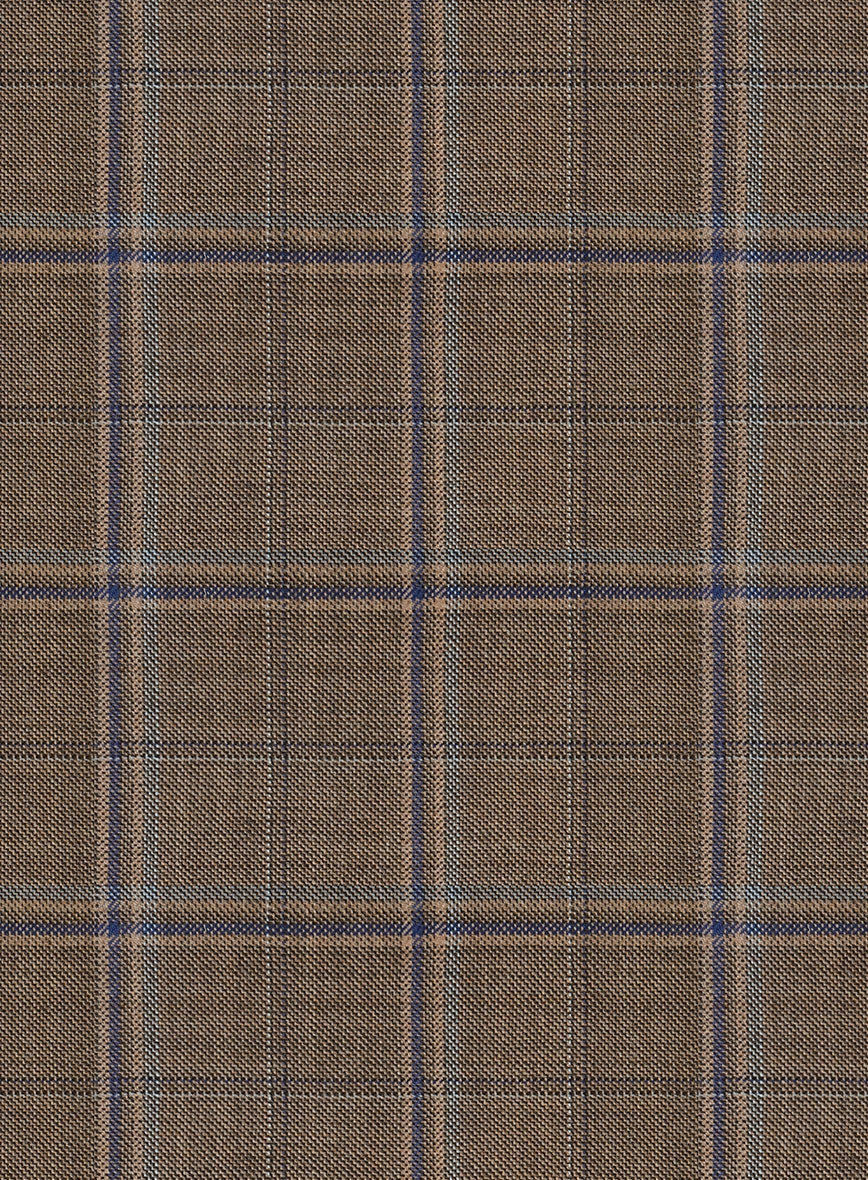 Reda Otter Brown Checks Wool Suit