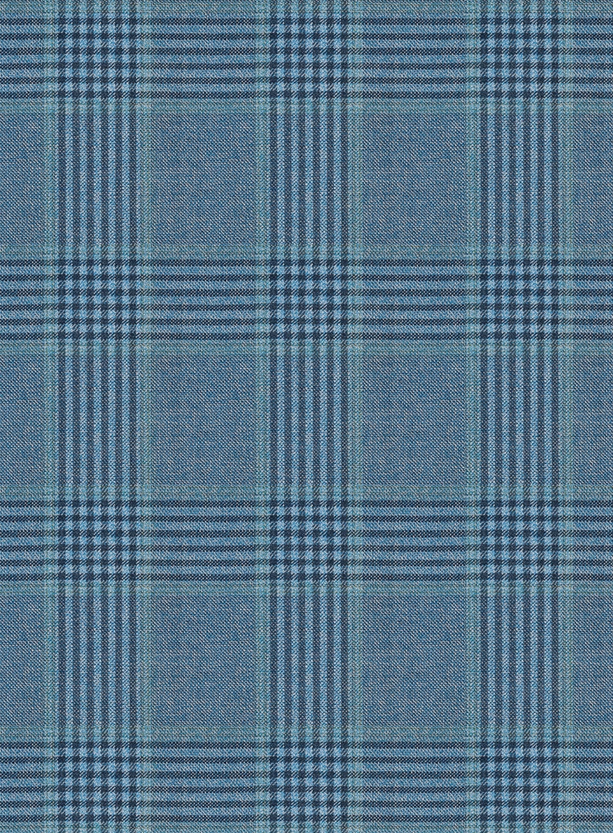 Reda Pacific Blue Checks Wool Suit