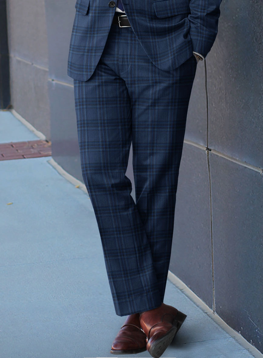 Reda Vale Blue Checks Wool Suit