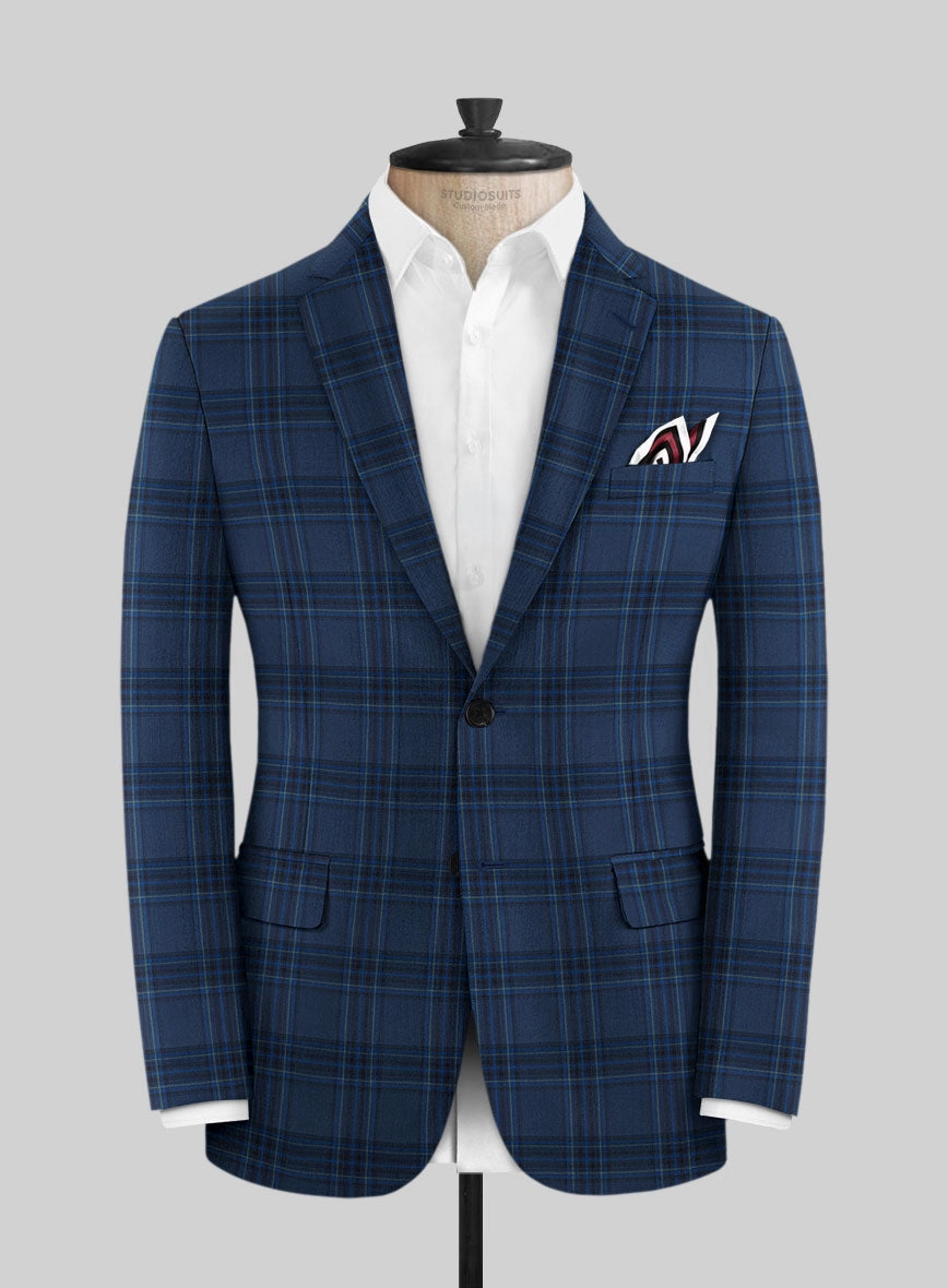 Reda Vale Blue Checks Wool Suit