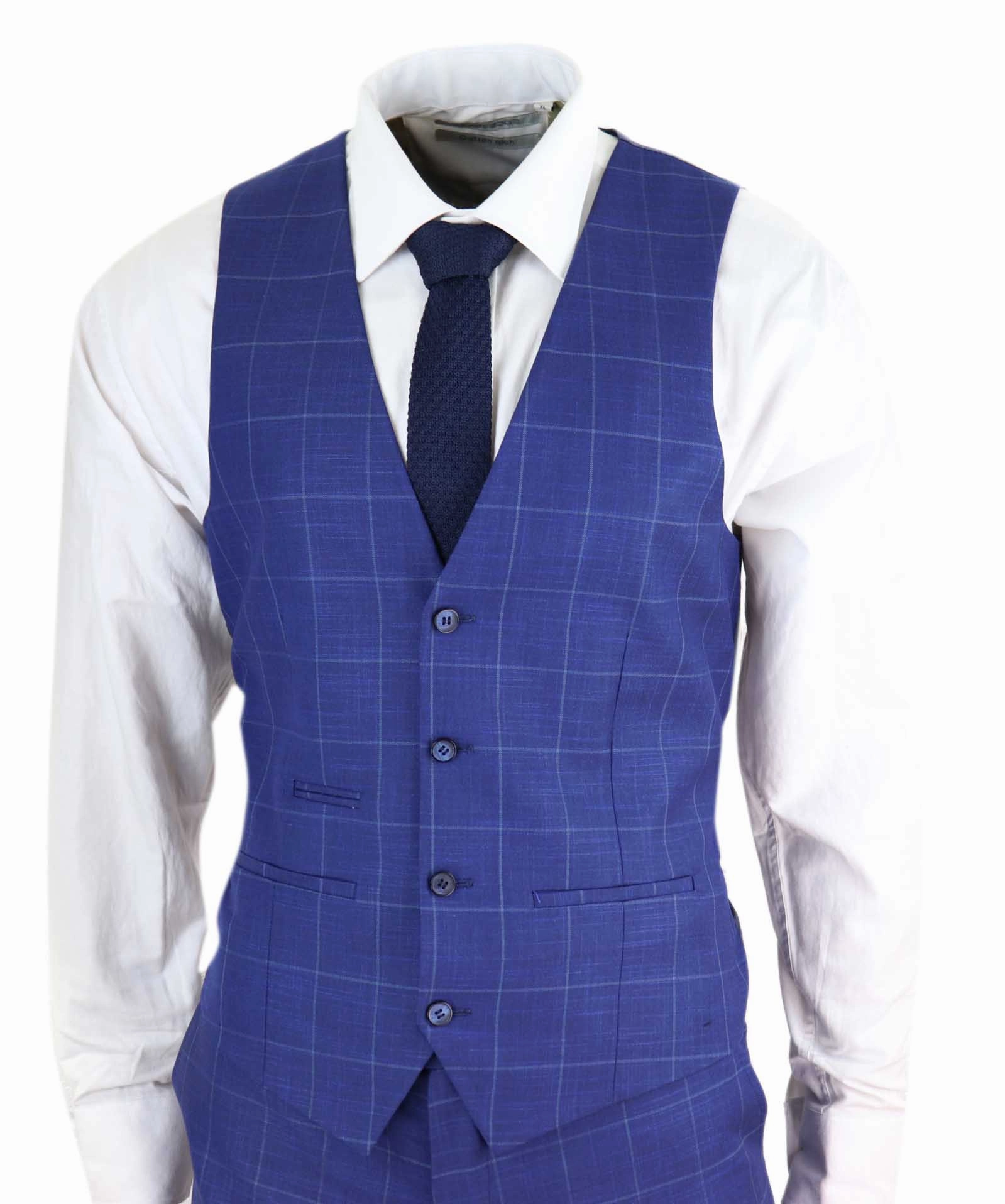 Rover 3 Piece Suit Blue Check Suit Formal