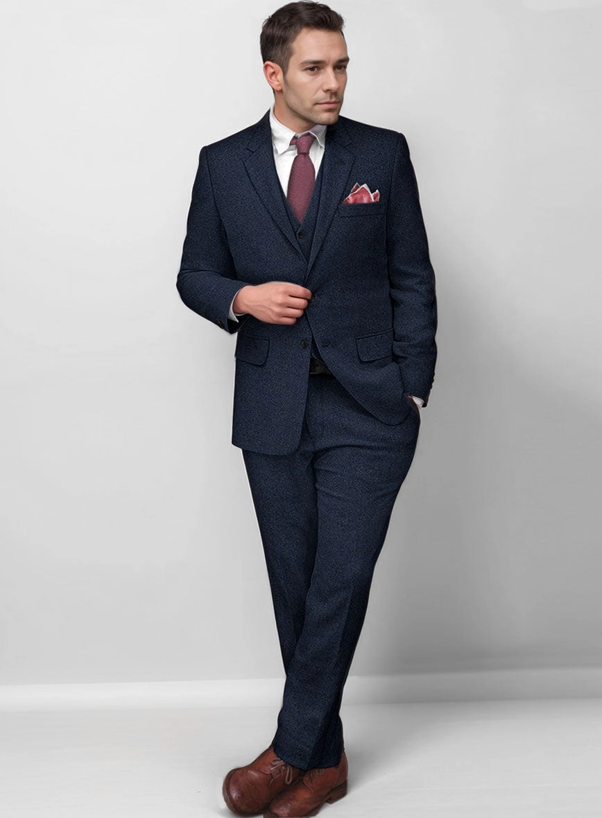 Royal Blue Denim Tweed Suit