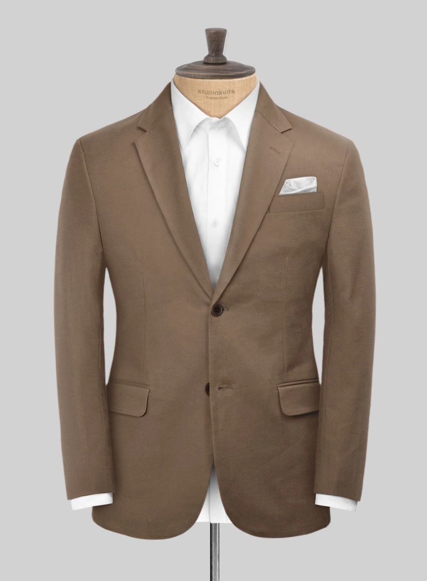 Scabal Brown Cotton Stretch Suit