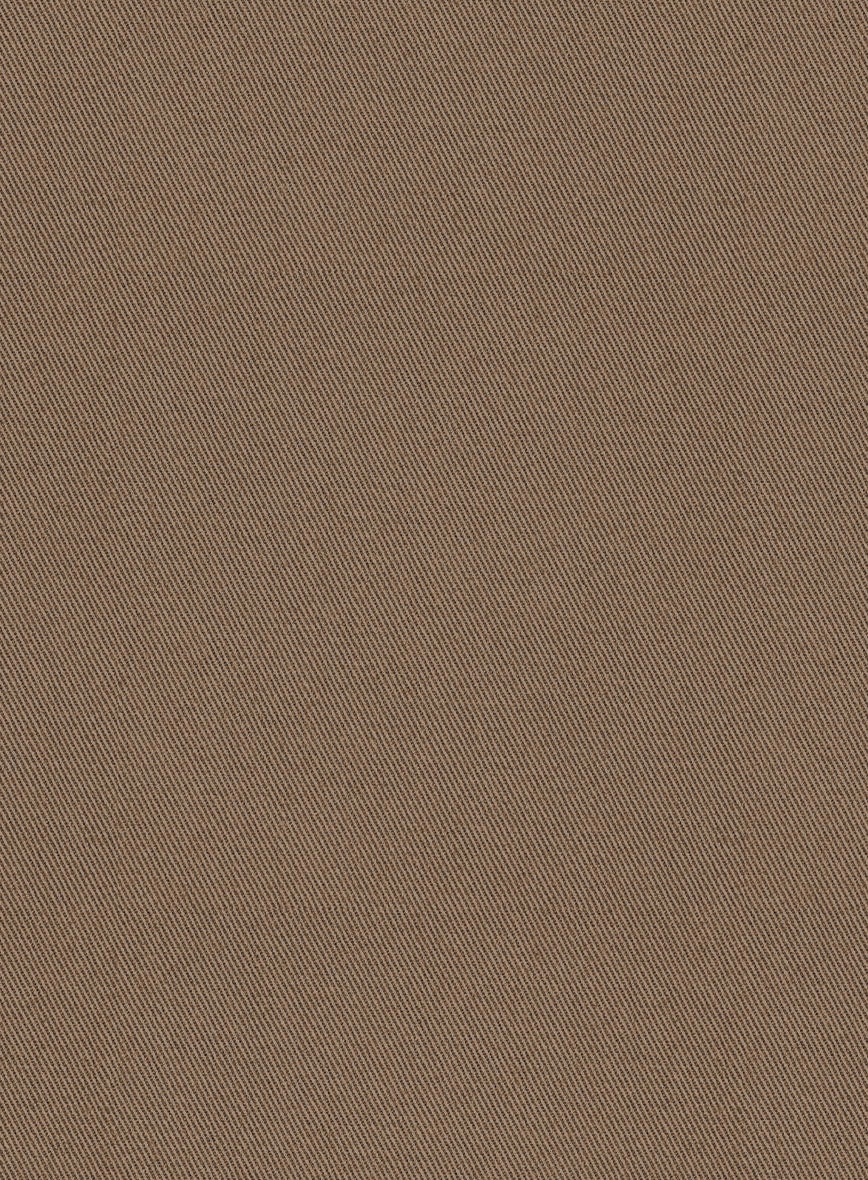 Scabal Brown Cotton Stretch Suit