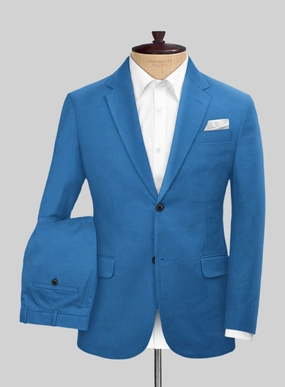Scabal Crystal Blue Cotton Stretch Suit