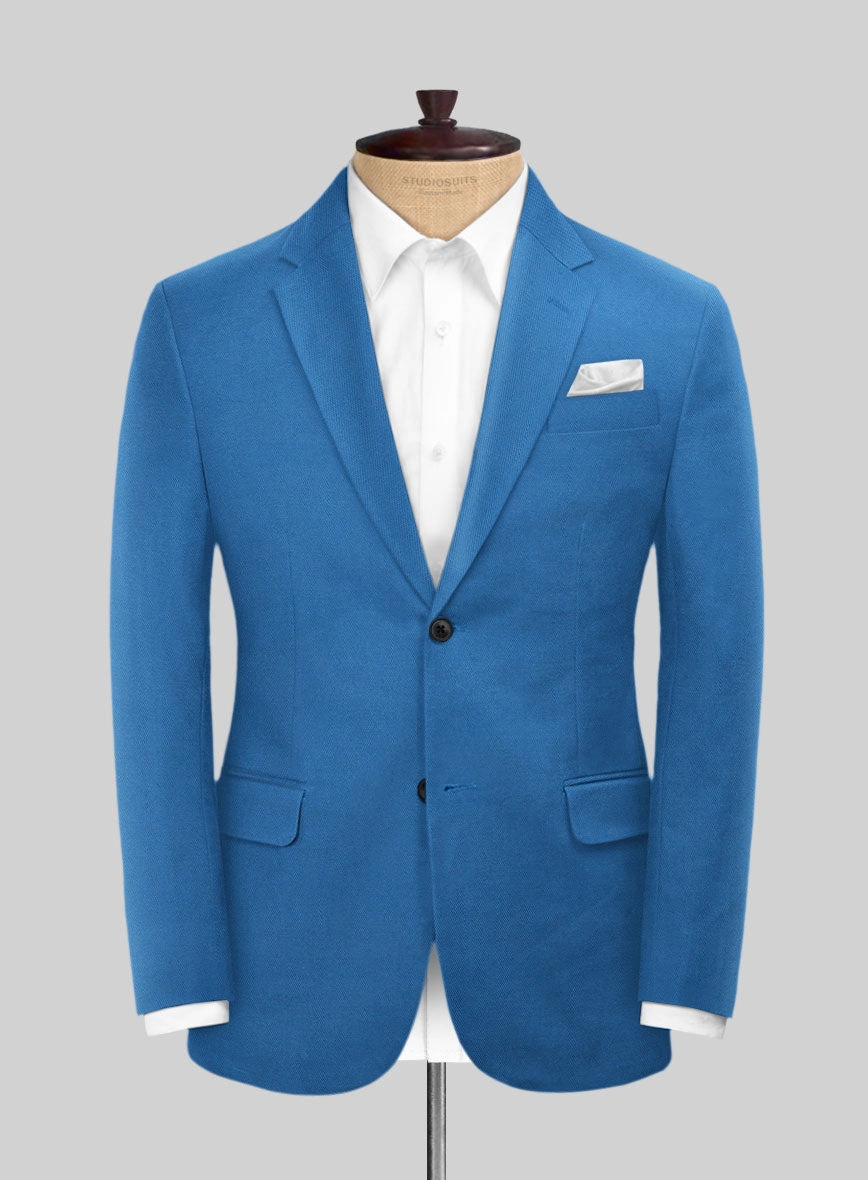 Scabal Crystal Blue Cotton Stretch Suit