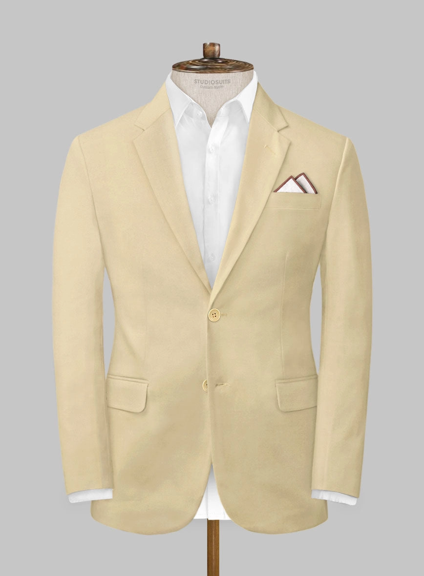 Scabal Latte Beige Cotton Stretch Suit