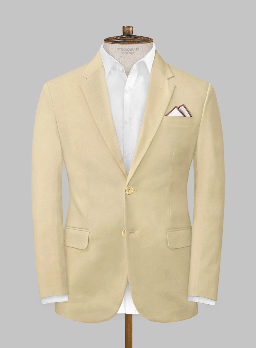 Scabal Latte Beige Cotton Stretch Suit