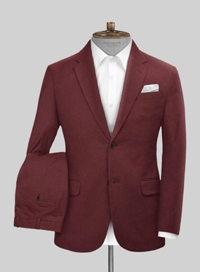 Scabal Maroon Cotton Stretch Suit