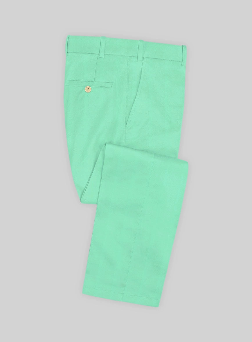 Scabal Pastel Green Cotton Stretch Suit