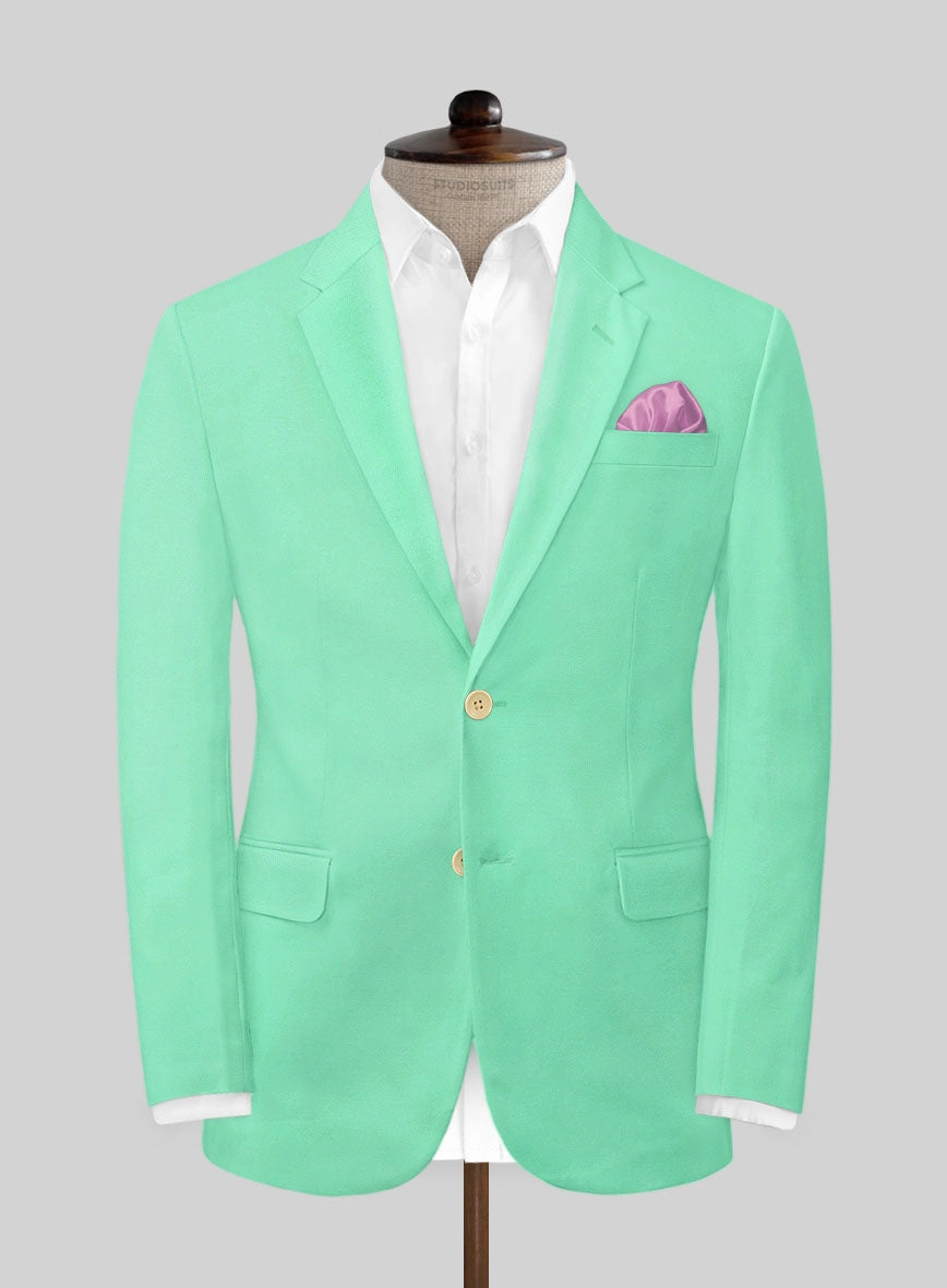 Scabal Pastel Green Cotton Stretch Suit