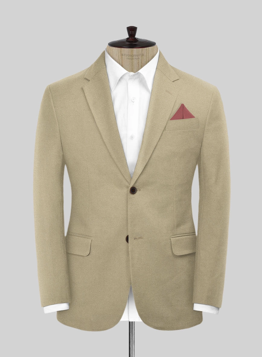Scabal Sand Beige Cotton Stretch Suit
