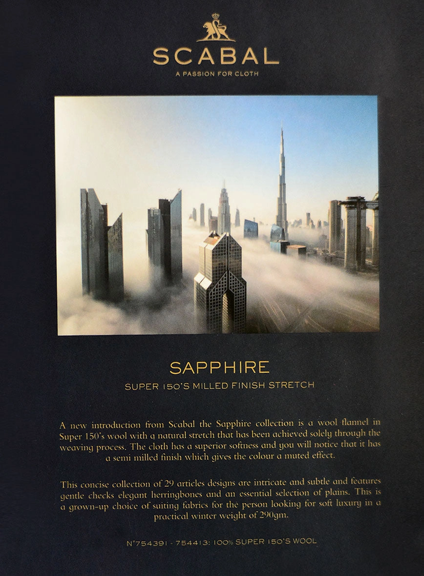 Scabal Sapphire Chalkstripe Blue Wool Suit