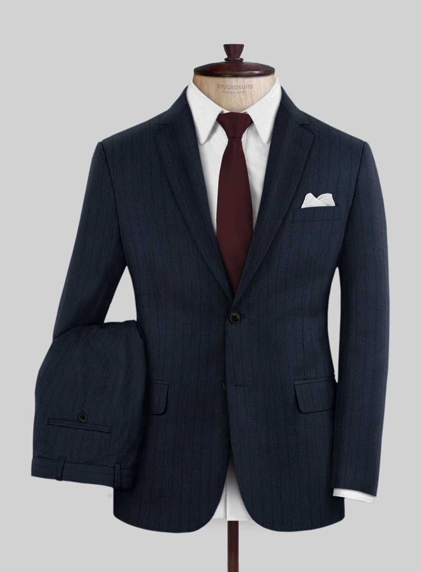 Scabal Sapphire Chalkstripe Blue Wool Suit