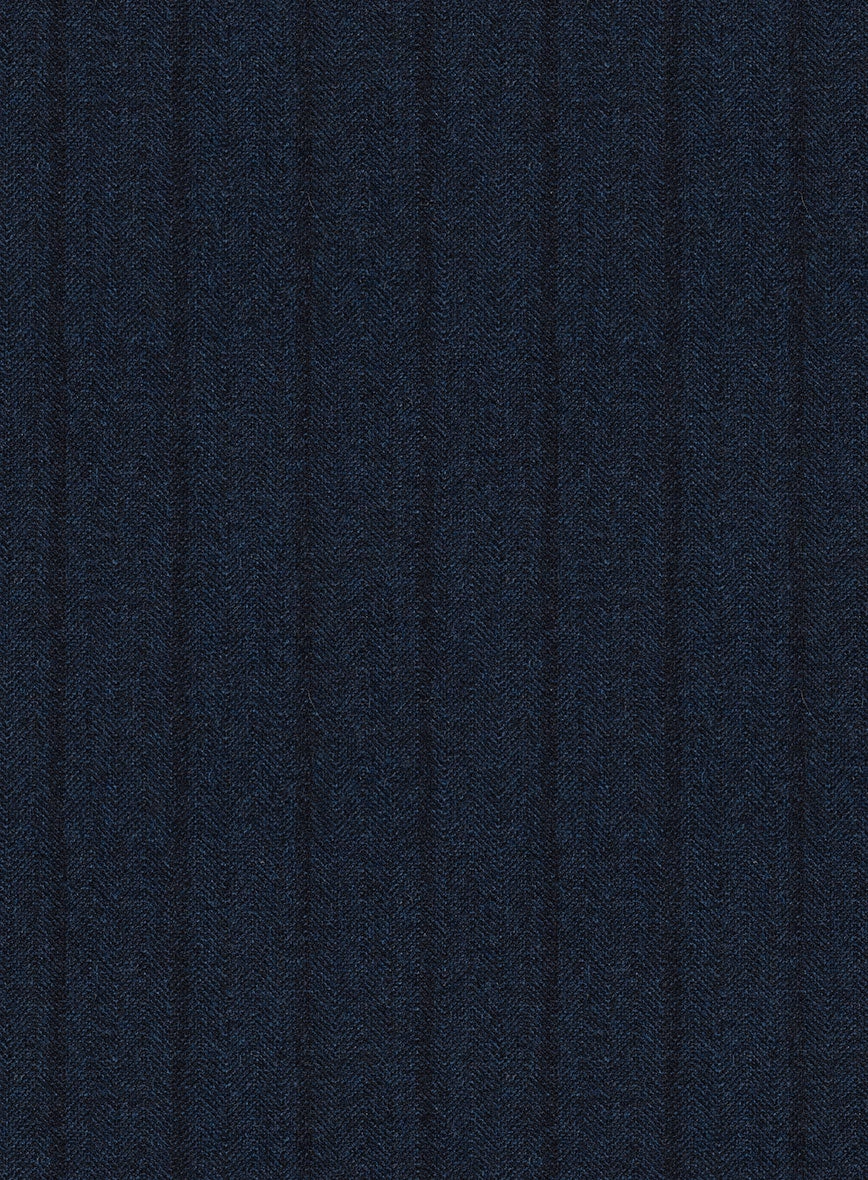 Scabal Sapphire Chalkstripe Blue Wool Suit