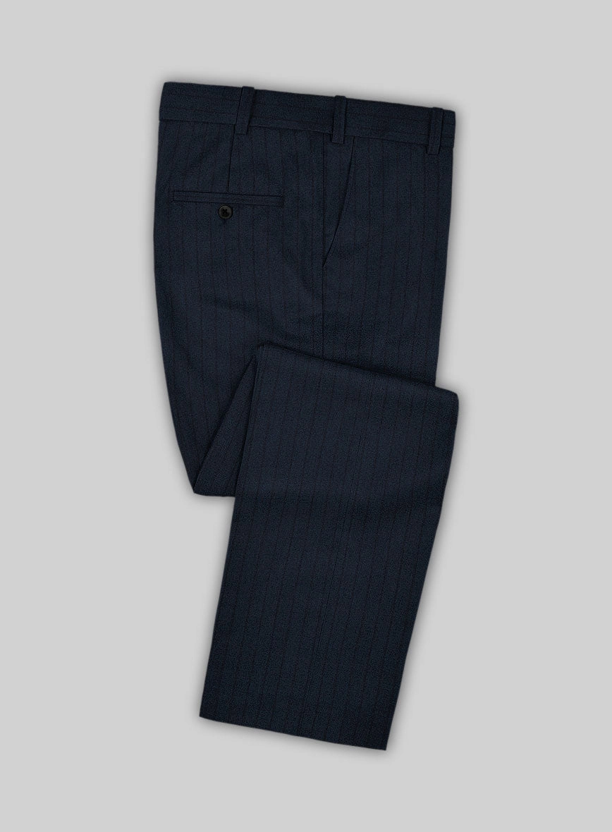 Scabal Sapphire Chalkstripe Blue Wool Suit