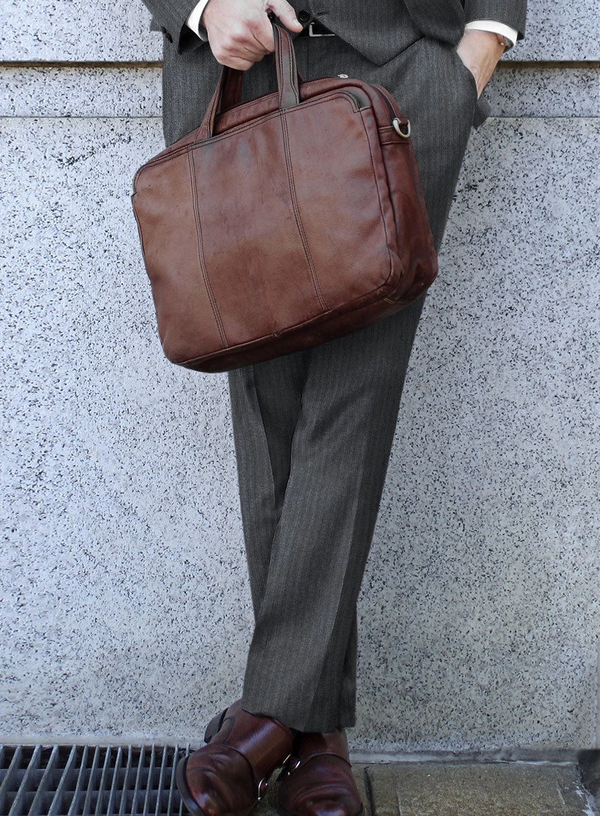 Scabal Sapphire Pinstripe Gray Wool Suit