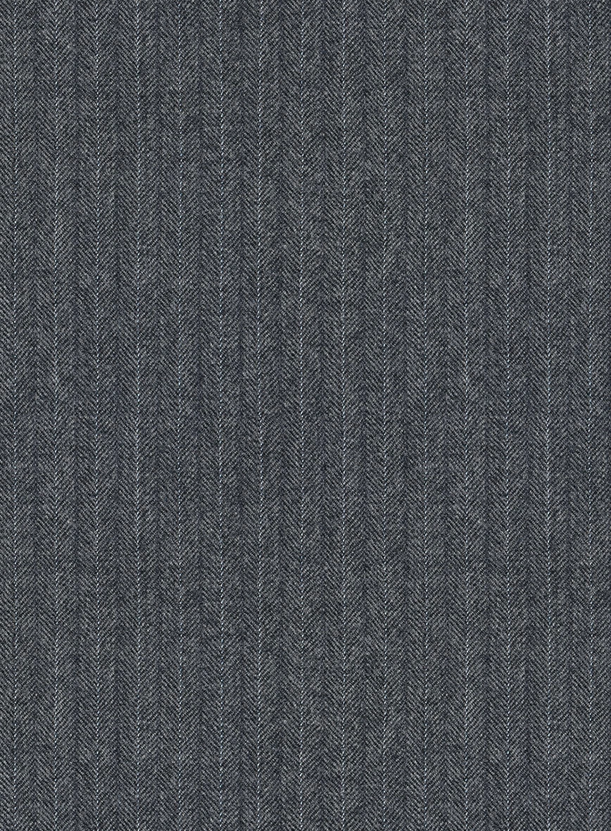 Scabal Sapphire Pinstripe Gray Wool Suit