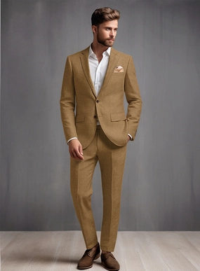Sepia Brown Linen Suit