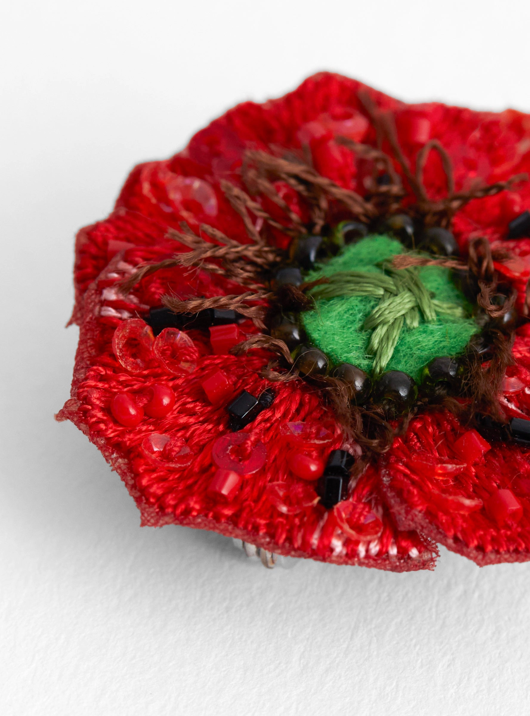 Shirley Poppy Brooch Red & Green