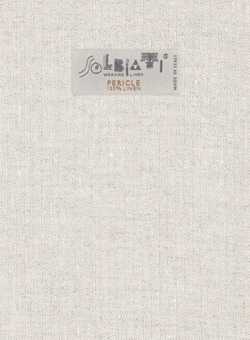 Solbiati Beige Herringbone Linen Suit