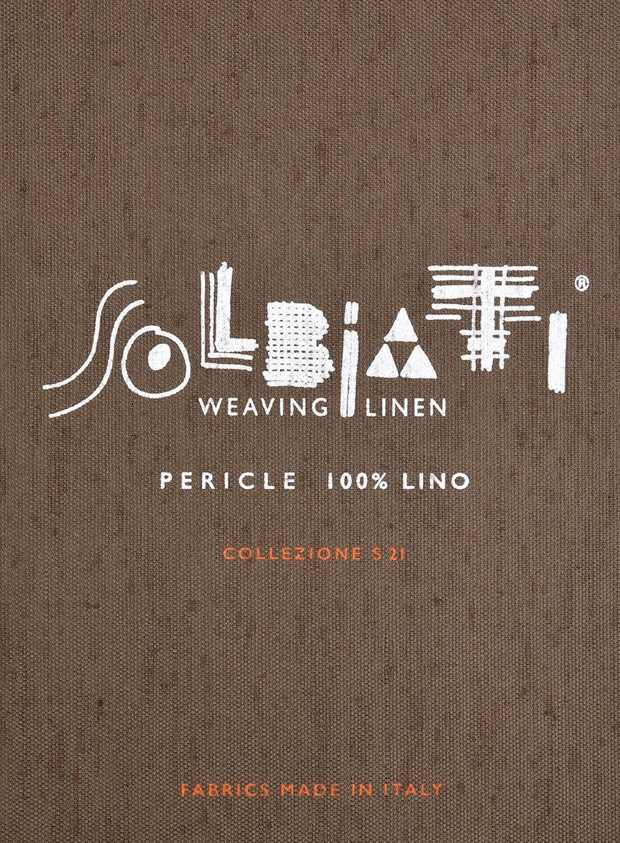 Solbiati Beige Herringbone Linen Suit