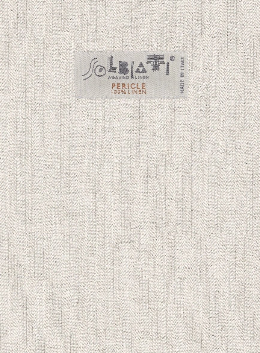 Solbiati Beige Herringbone Linen Suit