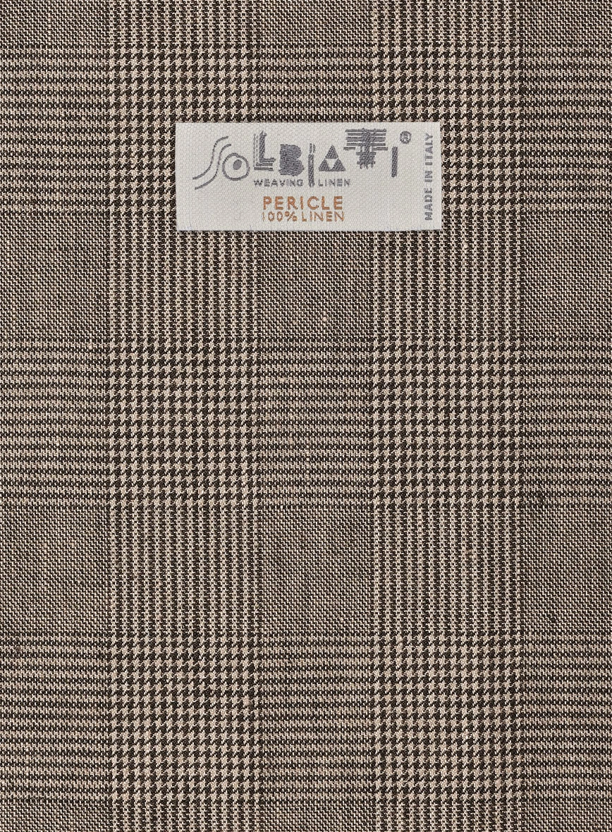 Solbiati Dark Brown Check Linen Suit