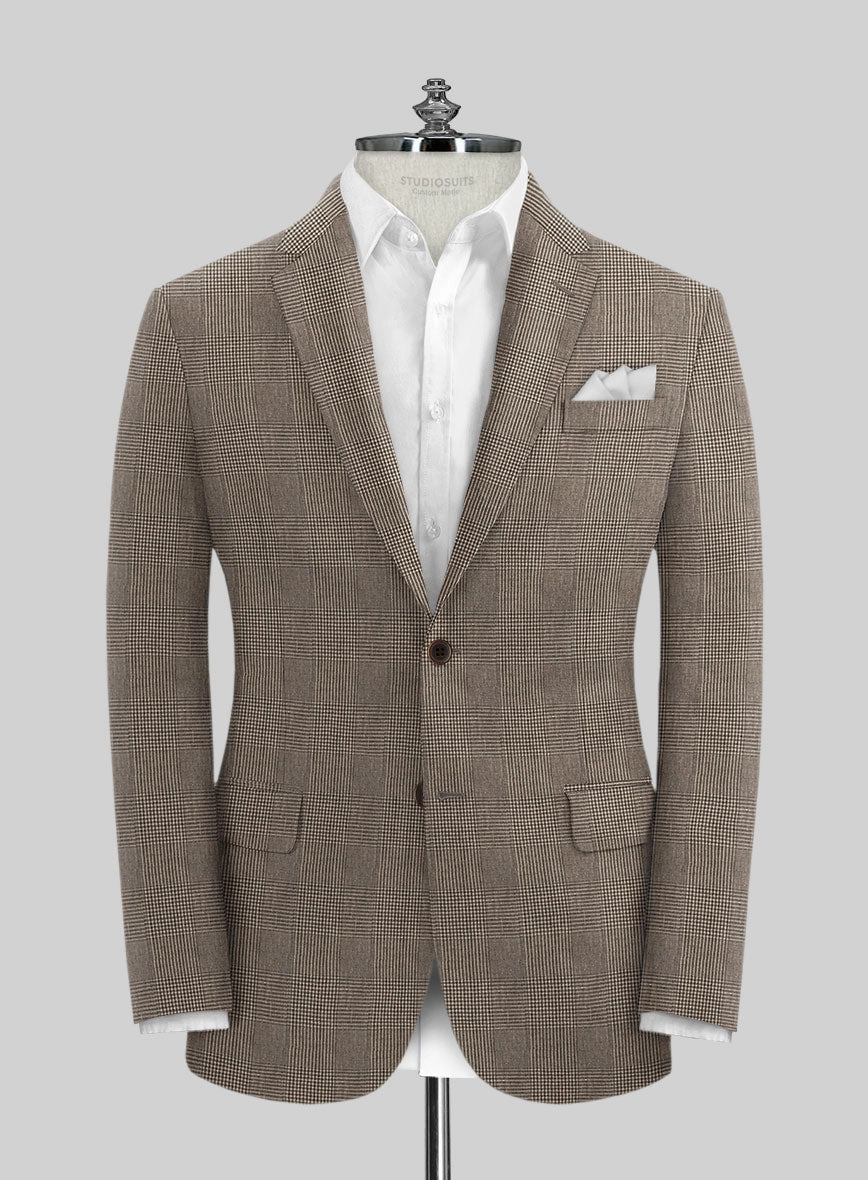 Solbiati Dark Brown Check Linen Suit